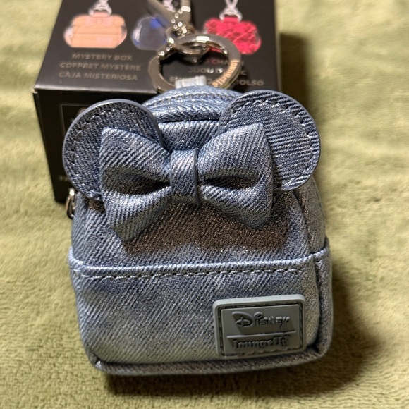 Disney Blue Denim Mini Minnie Mouse Loungefly Backpack Keychain